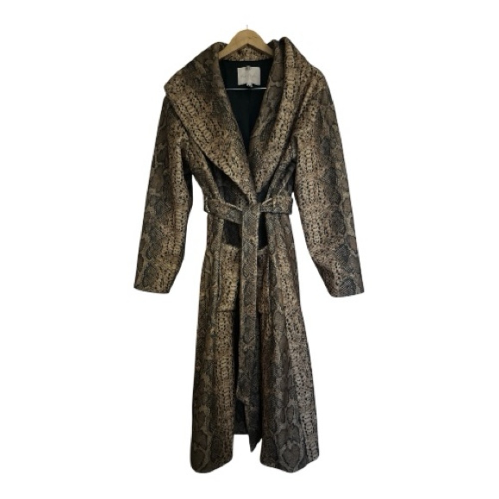 Hutch Snakeskin Longline Print Coat Size XL - Picture 10 of 11